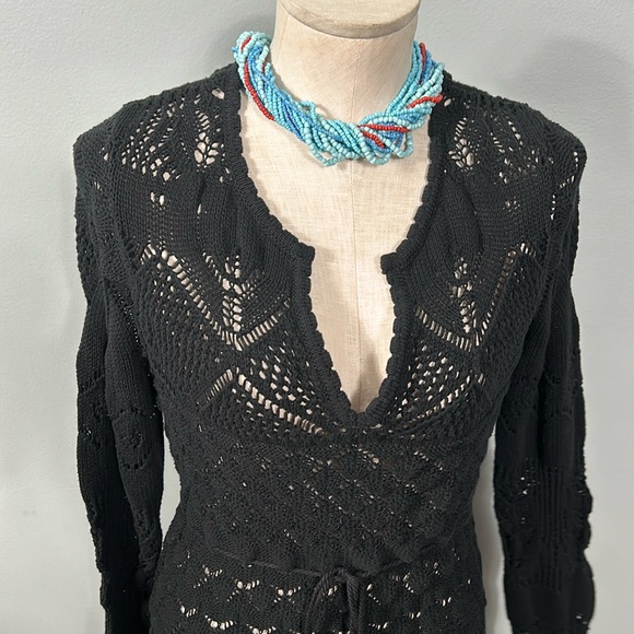 Etcetera Cotton Crochet Black Midi Dress size M - EUC - Picture 11 of 17